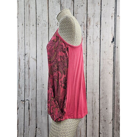 Maurices Women's Small Pink Paisley Surplice Wrap Tank Top Blouse Shirt NEW NWT - Picture 5 of 8